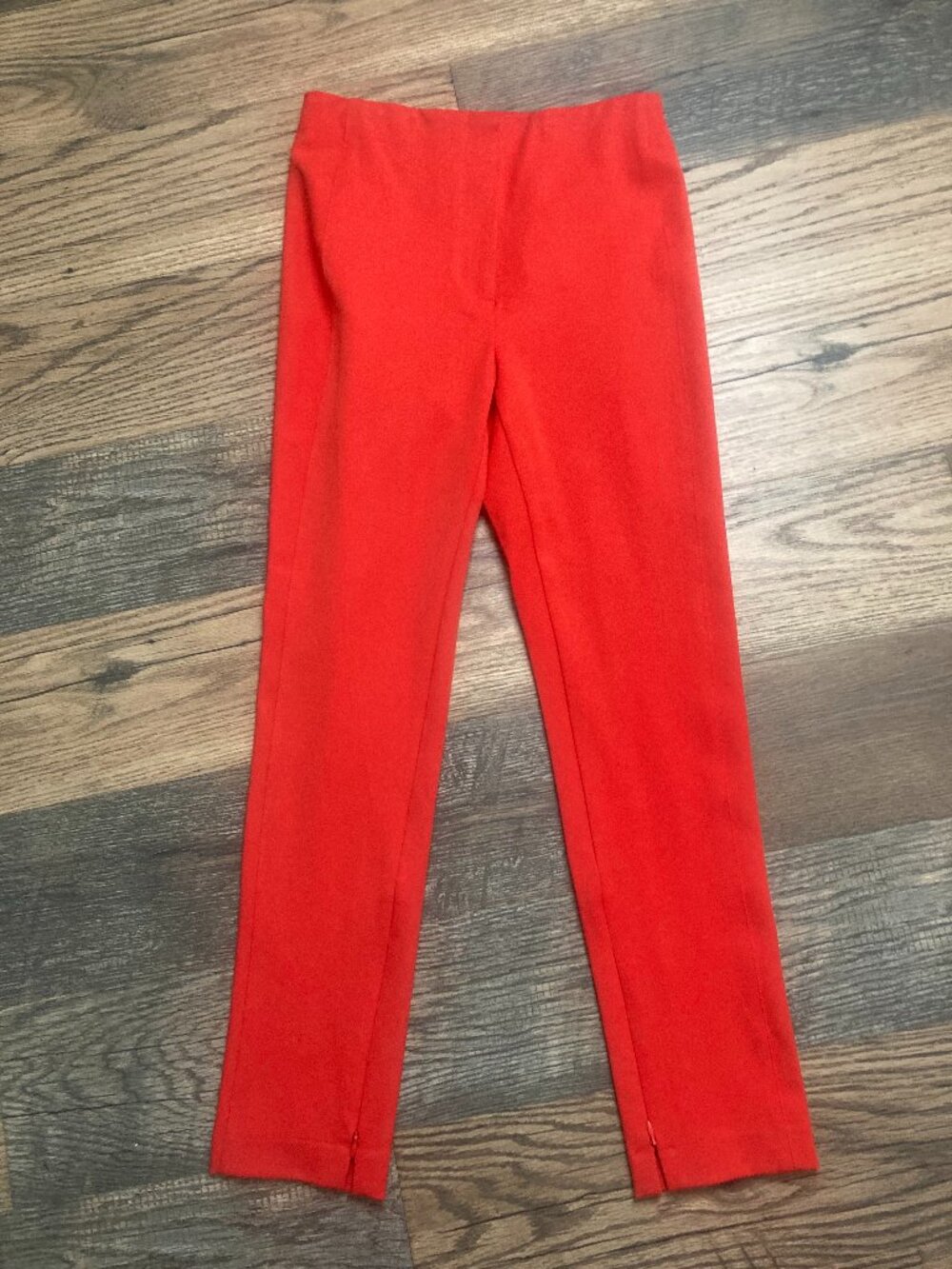 Ann Taylor Petite Women's 4P Red Slim Ankle Dress Pants Stretch Zip Hem NWOT